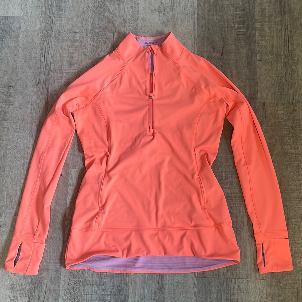 Athleta Whittier Peak Half Zip pullover-coral